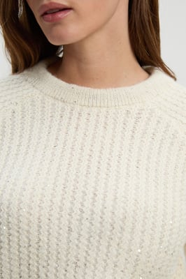 Sequin Knit Tie Bow Jumper