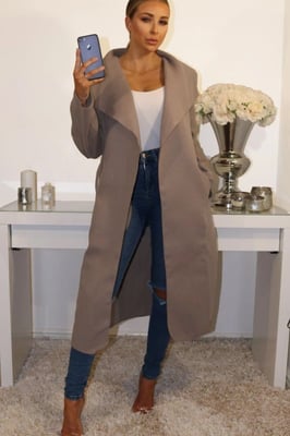 Waterfall Duster Belted Long Coat