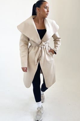Waterfall Duster Belted Long Coat
