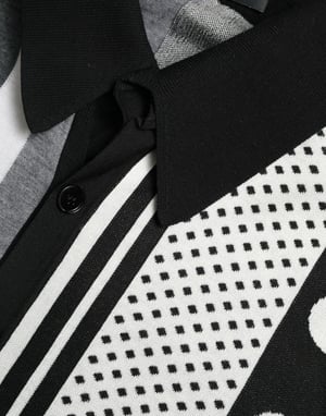 Gebreide Poloshirt Met Patroon