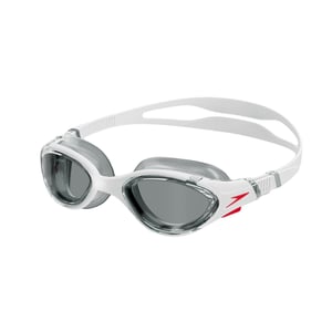 Speedo Mens Biofuse Swimming Goggles (White/Red/Smoke)