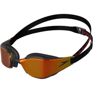 Speedo Unisex volwassene Fastskin Hyper Elite zwembril (Zwart/Oxidegrijs/Vuurrood)