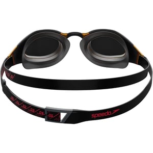 Speedo Unisex volwassene Fastskin Hyper Elite zwembril (Zwart/Oxidegrijs/Vuurrood)