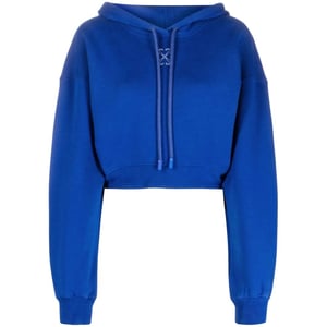 Off-White Dames/Dames Embr Arrow Cropped Hoodie (Blauw)