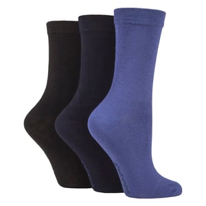 3-pack Damer Enfärgade Bambu-strumpor - Mjuka Andningsbara Vardagliga Bekvämlighetsstrumpor