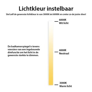Vtw Living badkamerspiegel rond 60 cm spiegel met led verlichting en