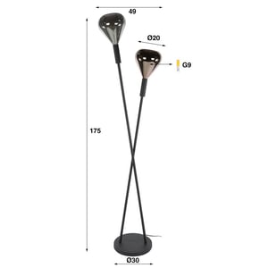 Hoyz vloerlamp wings 2-lichts -