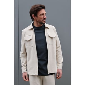 Kultivate 2501030211 luxury zip 221 moonbeam heren overshirt kultiv