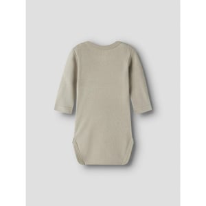 Name It Jongens kinder bodysuit nbmbody 3-pack effen grijs/beige/groen vosprint