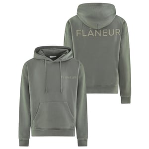 Flaneur Homme Heren doublelogo washed hoodie beige