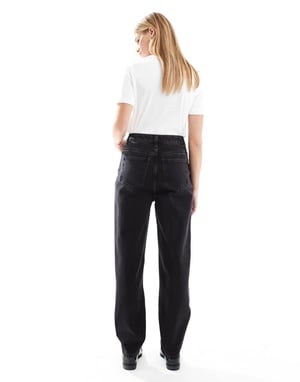 ASOS DESIGN high rise mom jeans in black