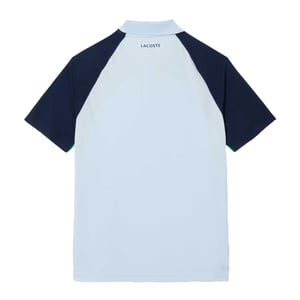 Lacoste Heren Colour Block Ultra Dry Tennis Poloshirt (Wit/Blauw/Groen)
