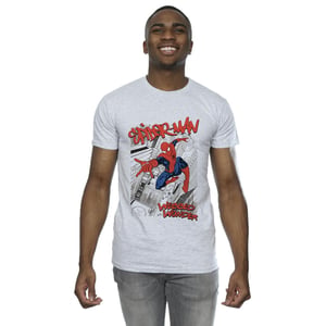 Marvel Mens Spider-Man Sketch City T-shirt (Sport Grå)