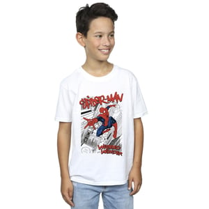 Marvel Jongens Spider-Man Sketch City T-Shirt (Wit)