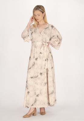 usha kimono jurk Dames Beige Veelkleurig