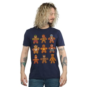 Marvel T-shirt med pepparkakor till Avengers-julen för herrar (Marinblått)