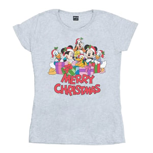Disney Dames/Dames Mickey Mouse And Friends Kerst Katoenen T-Shirt (Sportgrijs)
