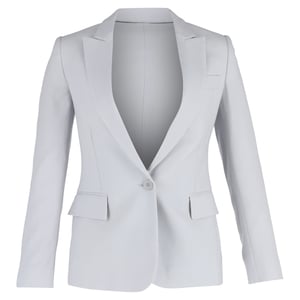 Stella McCartney Enkelknäppt Blazer med Fickor i Ljusblå Viskos