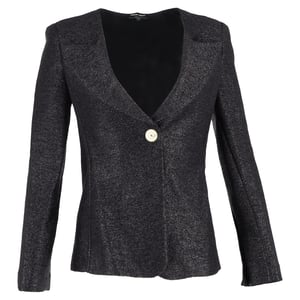 Giorgio Armani Effen Blazer met Één Knop in Zwarte Polyamide