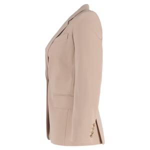Max Mara Unno Enkelbreasted Blazer met Zakken in Beige Wol