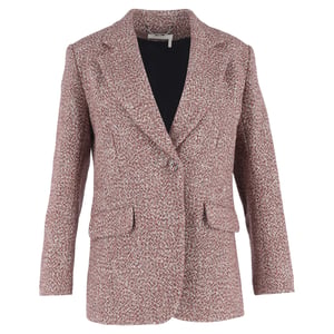 Chloé Enknäppt Tweedblazer med Fickor i Multifärgad Ull