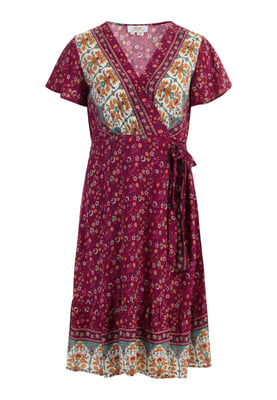 usha Zomerjurk Dames Besroze veelkleurig