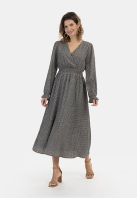 usha Maxi-jurk met all-over print nowles Dames zwart/beige
