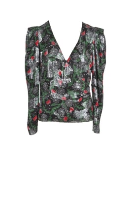 Bloemmotief Lange Mouwen Blouse