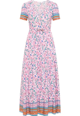 usha Maxi-jurk met bloemenprint Dames Roze Veelkleurig