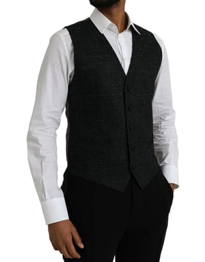 Zwart Glitter Vest Formele Stijl
