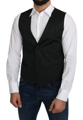 Zwarte Gilet Klassieke Pasvorm