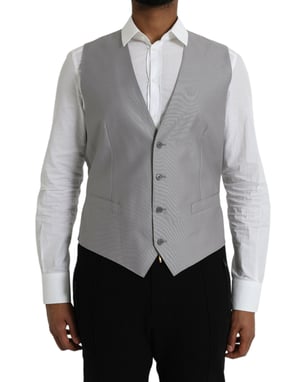 Grijs Vest Effen Stijl
