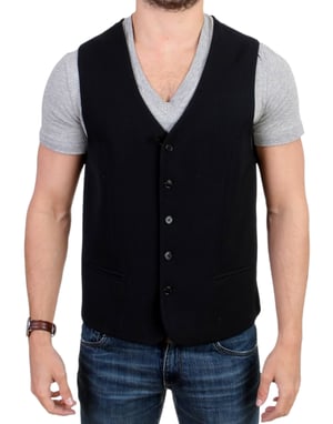 Zwart Wol Vest Klassieke Stijl