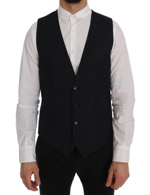 Marineblauw Pinstripe Vest