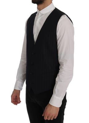 Marineblauw Pinstripe Vest