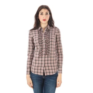 Geruite Blouse met Ruffle Detail