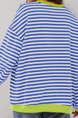 Striped Pullover Sweatshirt