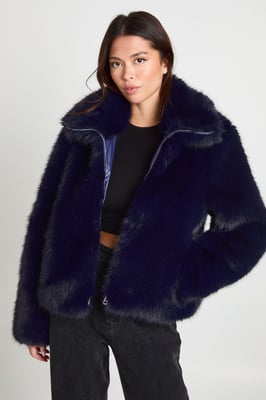 Vintage Look Faux Fur Jacket