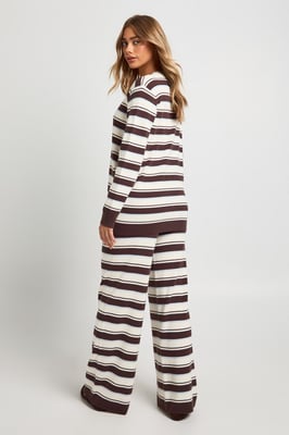 Super Soft Rib Knitted Boyfriend Cardigan and Wide Leg Trouser Co-Ord