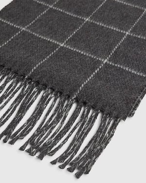 River Island Mens Scarf Grey Chequered