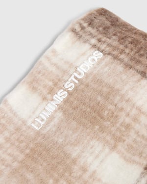 River Island Mens Scarf Brown Brushed Check Luminis