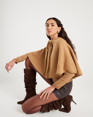 River Island Womens Cape Brown Knitted