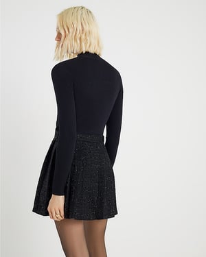 River Island Womens Mini Dress Black Boucle Hybrid