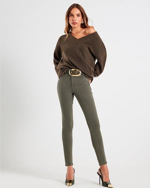 River Island Womens Skinny Jeans Khaki Molly