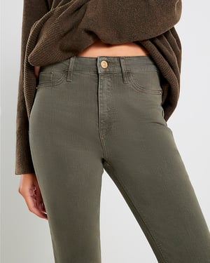 River Island Womens Skinny Jeans Khaki Molly