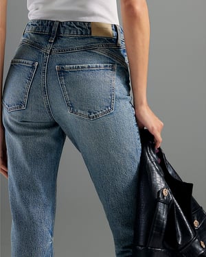 River Island Womens Mom Jeans Blue Sculpt Denim Fabric