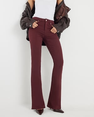 River Island Womens Bootcut Jeans Red Mid Rise
