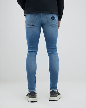 River Island Mens Jeans Blue Spray On