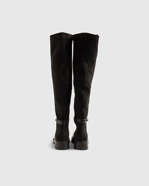 River Island Womens Over The Knee Boots Black Wide Fit Riding