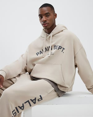 River Island Mens Hoodie Beige Oversized Fit Palais Dept